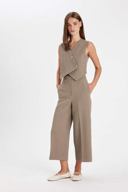 Culotte Cift Cepli Yuksek Bel Duz Genis Paca Pantolon - Defacto фото 2
