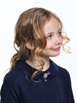 Платье с брошкой UD 7783 т.синий/капелька - Mini maxi фото 3