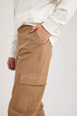 Прямые габардиновые брюки с карманами-карго и карманами Relax Fit - Defacto фото 7