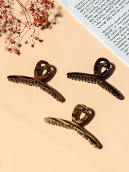 Цена за 12 шт. Крабик для волос «Джуна», петля, 9.5 см, коричневый