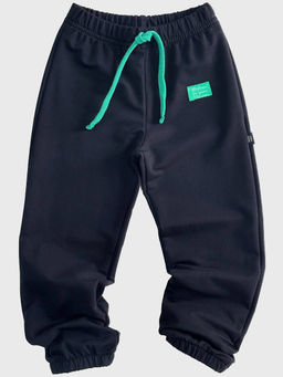 Спортивные штаны на резинке 22-0517 черный|зеленый - Mini maxi фото 8