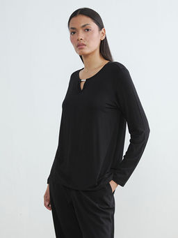 Bisiklet Yaka Pencere Detayl? Bluz