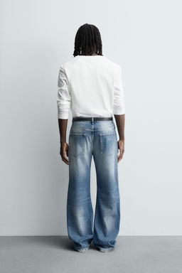 RIPPED RELAXED FIT JEANS - Zara фото 3