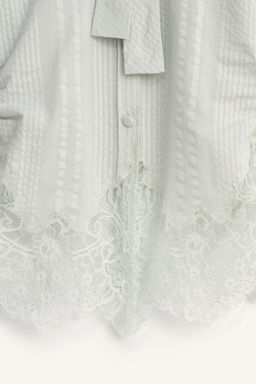 CAMISA ENCAJE LAZADAS LIMITED EDITION / Verde agua - Zara фото 9