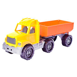 Машинка Тягач "Бизон" бортовой с прицепом Строительный