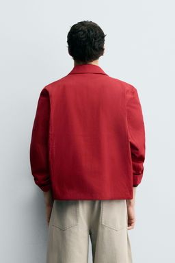COTTON HERRINGBONE OVERSHIRT - Zara фото 3
