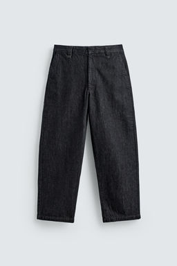 RELAXED FIT DENIM CHINO TROUSERS - Zara фото 8