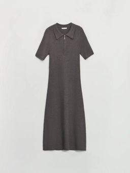 Вязаное платье поло из вискозы / Zarina  фото 8