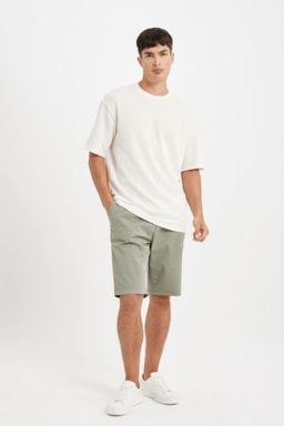 Regular Fit Gabardin Bermuda Sort