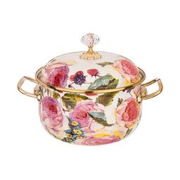 КАСТРЮЛЯ ЭМАЛИРОВАННАЯ AGNESS С КРЫШКОЙ, СЕРИЯ ВИНТАЖ, 2,8Л, ДИАМЕТР=18СМ