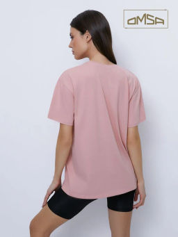 OmT_D1301 Фуфайка (футболка) OVERSIZE, COTTON - pesca - Omsa фото 6