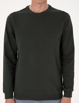 Koyu Ye_il 2 _plik Regular Fit Bisiklet Yaka Basic Sweatshirt - Pierre cardin фото 6