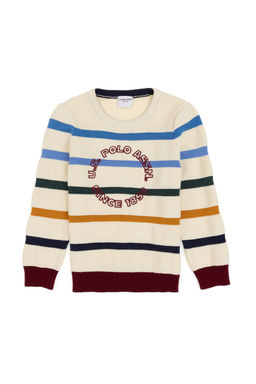 Erkek _ocuk Krem Bisiklet Yaka Kazak - U.s. polo assn фото 6