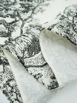 Муслин двухслойный с эф.жатости Туаль де Жуи-Дикий мир цв.черный, ш.1.4м, хлопок-100%, 120гр/м.кв - Купава фото 3