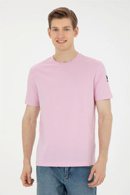Мужская розовая базовая футболка