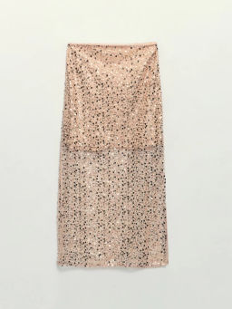 Двухслойная юбка миди c пайетками / Zarina