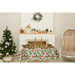 Скатерть новогодняя Доляна Новогодняя мозаика 145*300 +/- 2 см, 100% п/э  фото 3