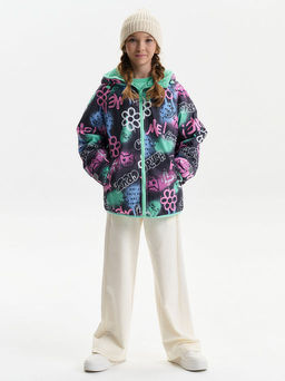 PELICAN, двусторонняя ветровка для девочек, Серый