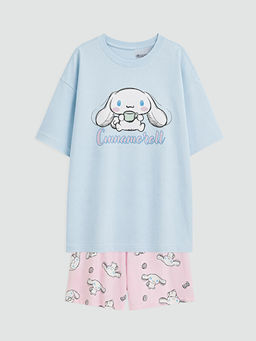 Cinnamoroll Bask?l? K?z ?ocuk ?ortlu Pijama Tak?m?