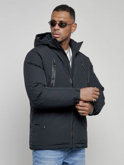 Куртка спортивная мужская зимняя с капюшоном темно-синего цвета 8360TS - Wonderrman фото 9