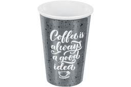 Стакан 400 мл 9,5*9,5*14 см Графит + силиконовая крышка, NEW BONE CHINA - Elan gallery фото 4