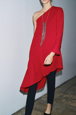 ZW COLLECTION ASYMMETRIC LONG DRESS - Zara фото 5