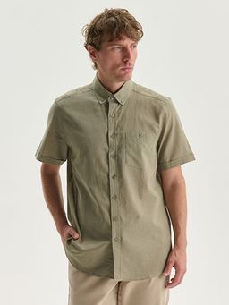 Regular Fit Keten Kar???ml? Erkek G?mlek