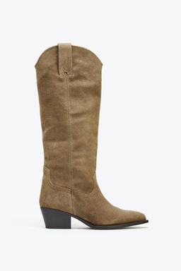 SPLIT SUEDE KNEE-HIGH BOOTS - Zara фото 5