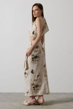 TRENDYOLMILLA Bej Batik Desenli Anvelop Midi Dokuma Etek TWOSS25ET00052 фото 7