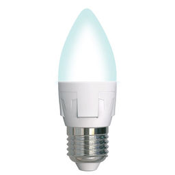 LED-C37 7W/4000K/E27/FR/DIM PLP01WH Лампа светодиодная, диммируемая. Форма свеча, матовая. Серия Яркая. Белый свет (4000K). Картон. ТМ Uniel.
