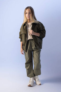 Хлопковые брюки с парашютом для девочек - Defacto фото 3