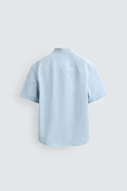 CAMISA RELAXED FIT LAVADO SPRAY / Azul claro - Zara фото 9