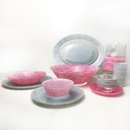 Набор столовый 18 предметов BRUSHMANIA PINK & GRANIT