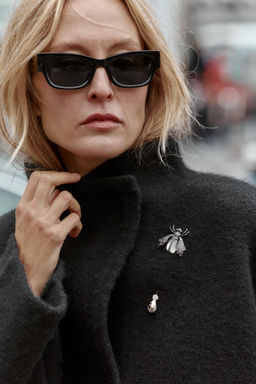 DOUBLE-BREASTED KNIT BOMBER JACKET