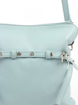 LACCOMA сумка АЛ3020-6-голубой натуральная кожа хлопок фото 5