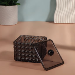 Органайзер для хранения «Black Secret», с крышкой, 9.5×9.5×7 см, чёрный