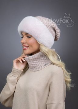 Комплект Ника трикотаж экомех розовый жемчуг, манишка