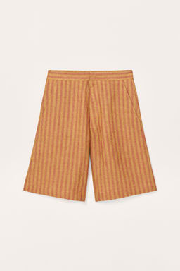 LIMITED EDITION STRIPED LINEN BERMUDA SHORTS - Zara фото 10