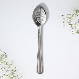 Цена за 3 шт. Ложка чайная с гравировкой Любимая бабушка, h=14 см