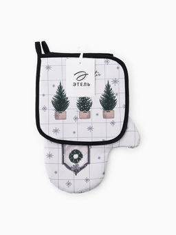 Кухонный набор Этель Magic winter: варежка-прихватка 20?27 см, прихватка 19?19 см