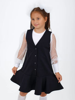 Сарафан Алисия, цвет т.Синий, 74%х/б, 20%ПЭ, 6%лайкра