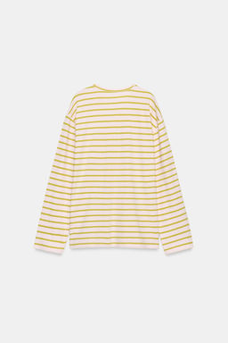 CAMISETA ALGOD?N Y LINO RAYAS / Rosa pastel - Zara фото 5