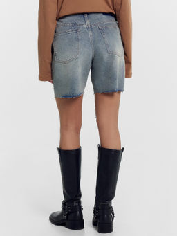 Шорты женские джинсовые в синем цвете синий 2024-DS801-1 - Mark formelle фото 4