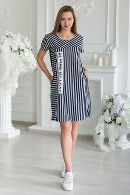 Туника женская из кулирки Флоренция темно-синий - Амадэль фото 6