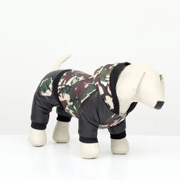 Комбинезон для собак Камуфляжна меховом подкладе, размер S (ДС 25, ОШ 25, ОГ 35 см)