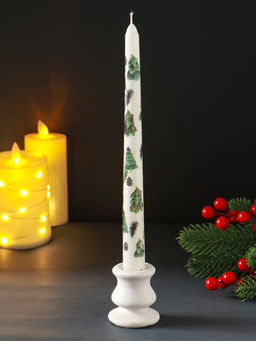 Цена за 4 шт. Свеча античная новогодняя 255х22 мм с декором, ёлочки