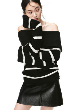 Jersey off-the-shoulder en punto de canale - H&m фото 3