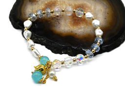 Браслет "Тюльпан", цв.голубой, 17см