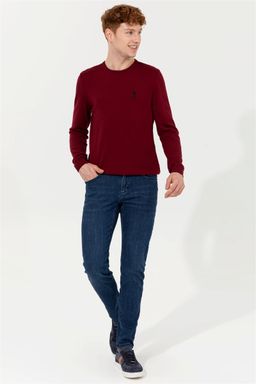 Мужской бордовый красный трикотажный свитер Basic - U.s. polo assn фото 4