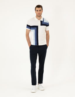 Ekru Slim Fit D__meli Polo Yaka Triko Ti__rt